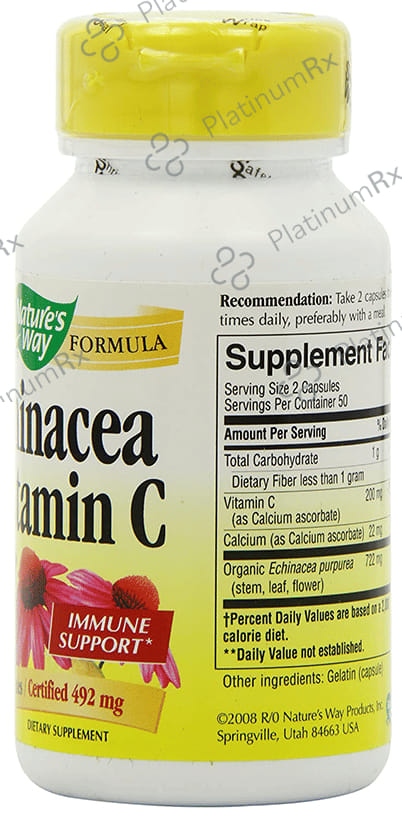 Nature's Way Echinacea & Vitamin C 100mg Capsule (100 Each)