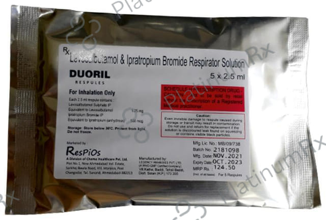Duoril 1.25/500mcg Respules 5X2.5ml