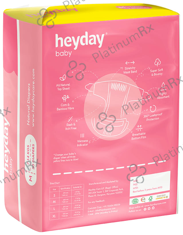 Heyday Natural Baby Diaper Medium 50 diapers