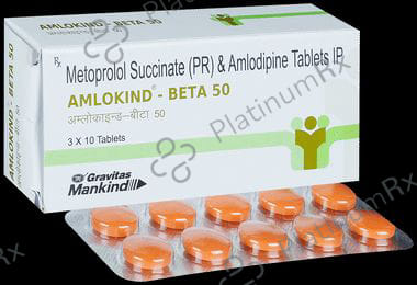 Amlokind Beta 50mg Tablet PR 10s