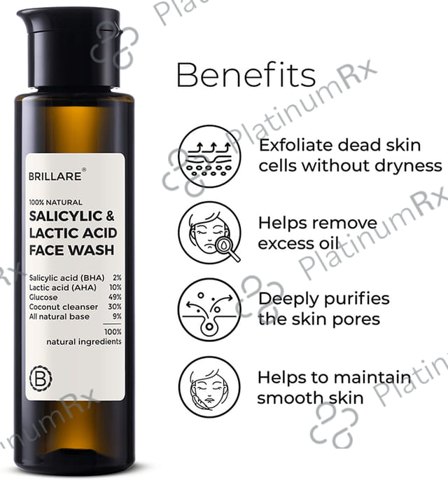 Brillare Salicylic & Lactic Acid Face Wash