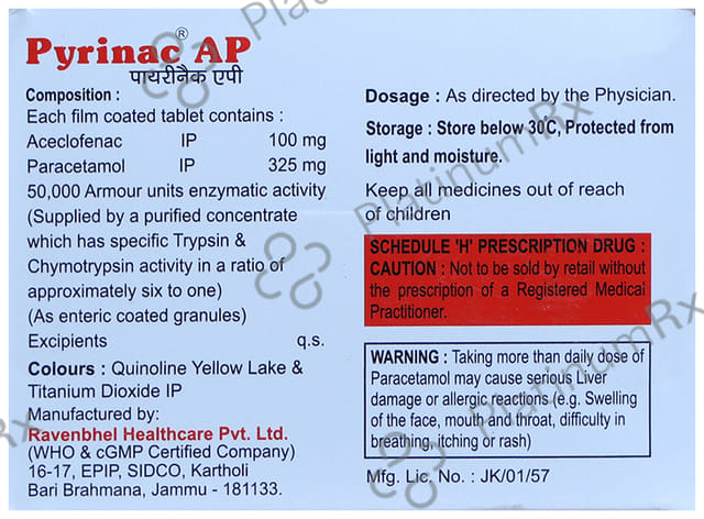 Pyrinac AP 100mg/325mg Tablet
