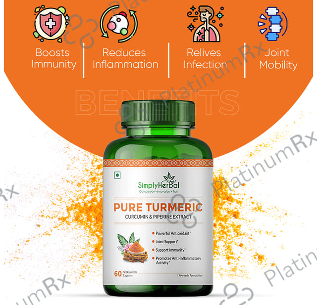 Simply Herbal Pure Turmeric Curcumin & Piperine Extract Capsule