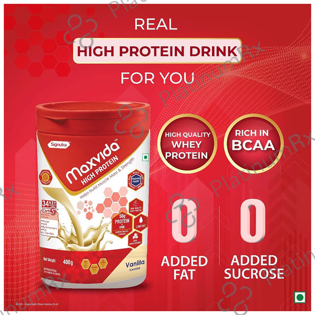 Maxvida High Protein Vanilla Flavour Powder 400gm
