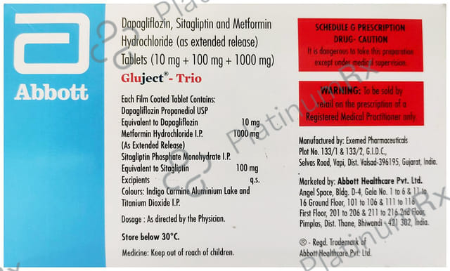 Gluject Trio 10/1000/100mg Tablet 10s