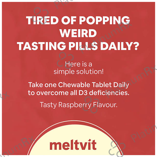 Meltvit Vitamin D3 2000IU Raspberry Flavour Chewable Tablet 120s