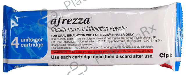 Afrezza (4 Units per Cartridge + 1 Inhaler) Powder For Inhalation Cartridges 30s