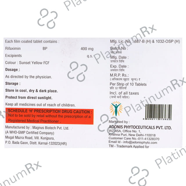 Rifonis 400mg Tablet 10s