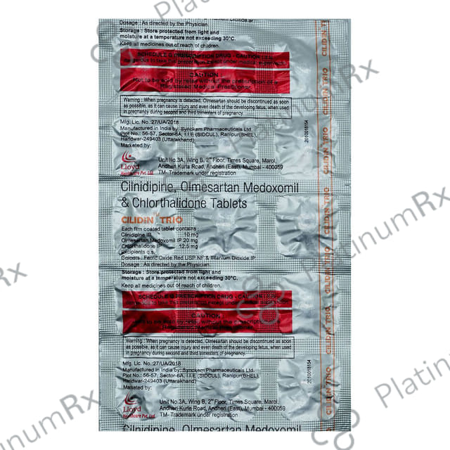 Cilidin Trio 12.5/10/20mg Tablet 15s