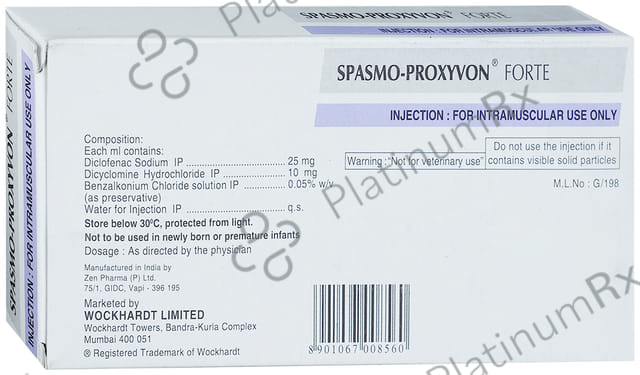 Spasmo Proxyvon Forte 25/10mg Injection 2ml