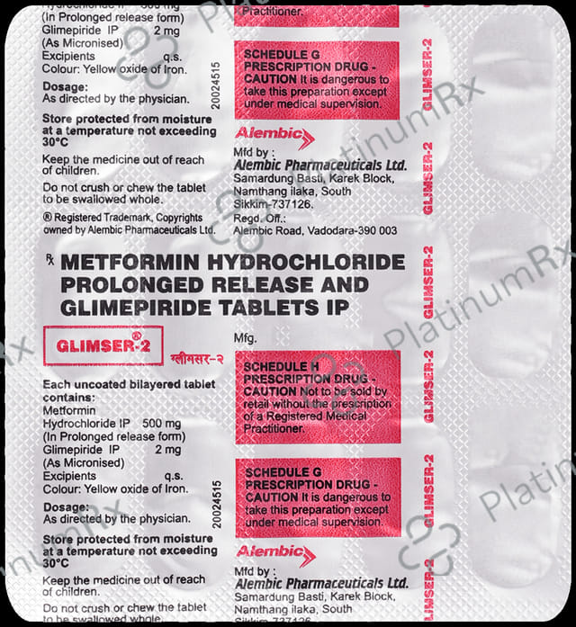 Glimser 2/500mg Tablet PR 15s