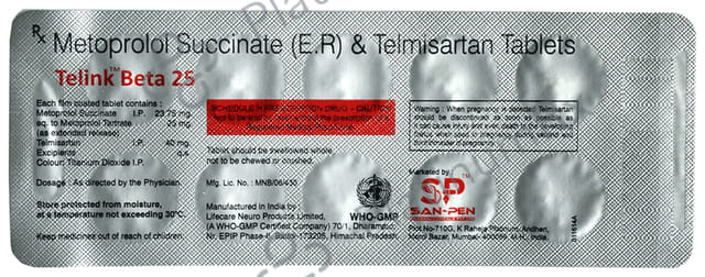 Telink Beta 25 Tablet ER 10s