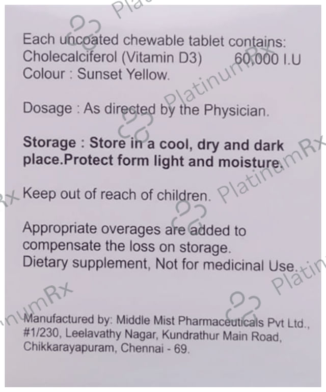 D Max-D3 Chewable Tablet 4s