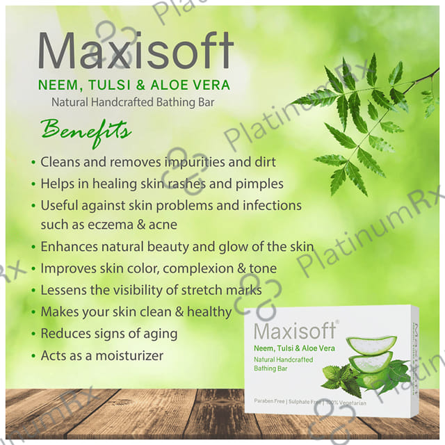 Maxisoft Neem, Tulsi & Aloe Vera Bathing Bar (75gm Each) 3 units
