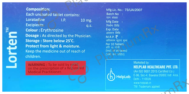 Lorten 10mg Tablet
