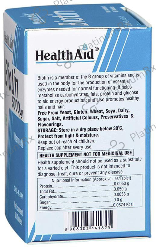 Healthaid Biotin 5000mcg Tablet 60s