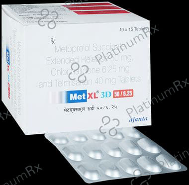Met XL 3D 50/6.25/40mg Tablet ER 15s