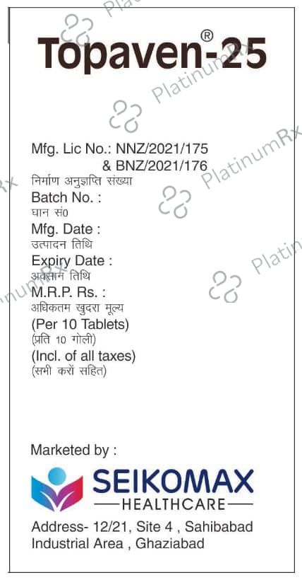Topaven 25 Tablet