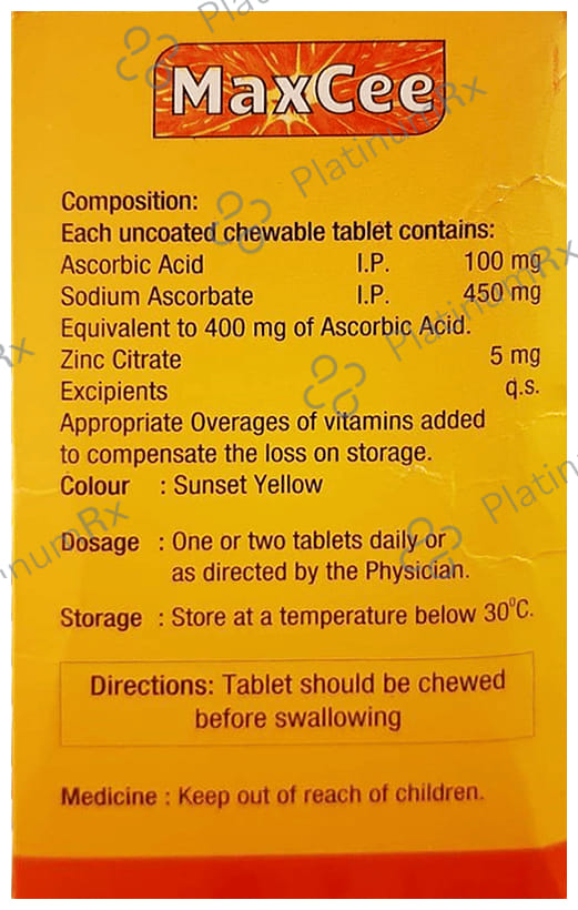 MaxCee Vitamin C Chewable Tablet 20s