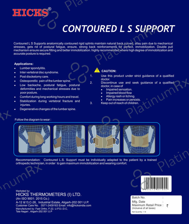 Hicks CLS 02 Contoured L S Support Belt Large