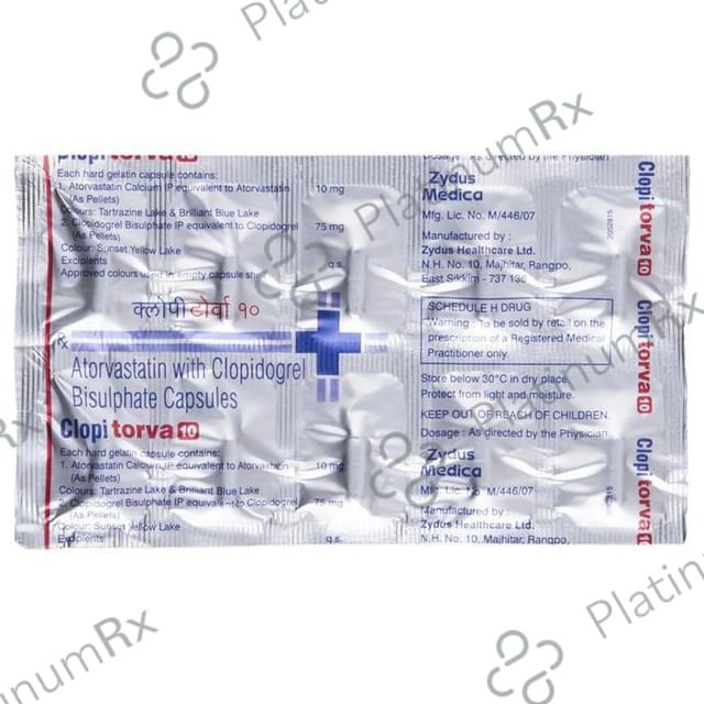 Clopitorva 10/75mg Capsule 10s