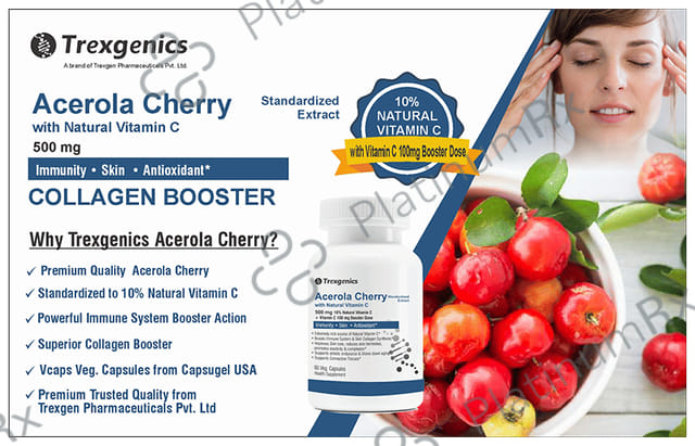 Trexgenics Acerola Cherry with Natural Vitamin C Veg. Capsules