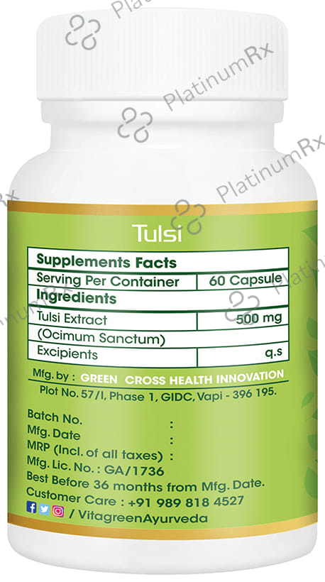 Vitagreen Tulsi 500mg Capsule