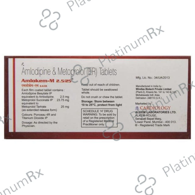 Amlokem M 2.5/25mg Tablet 10s