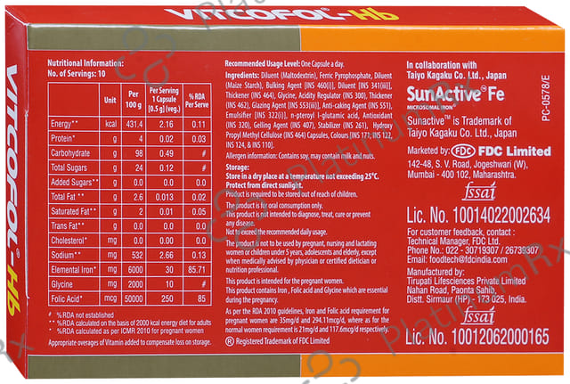 Vitcofol HB Capsule 10s