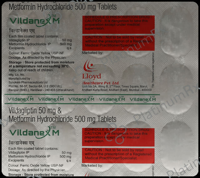 Vildanex M 500/50mg Tablet 15s
