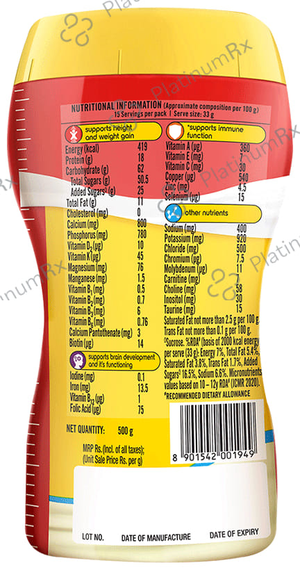 Complan 100% Milk Protein for Concentration, Memory & Growth - Flavour Creamy Classic