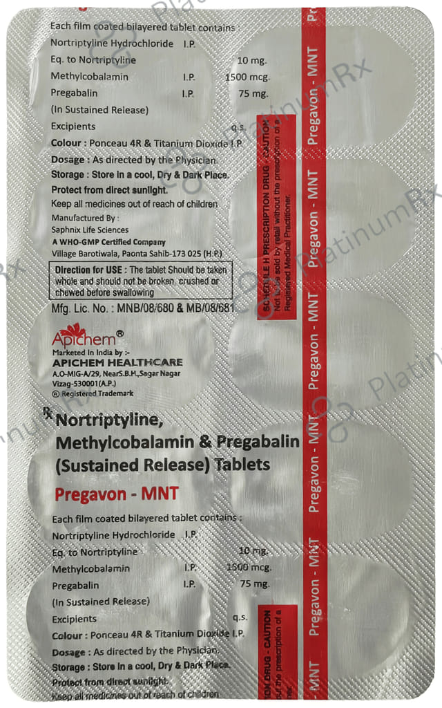 Pregavon MNT 75mg/10mg/1500mcg Tablet