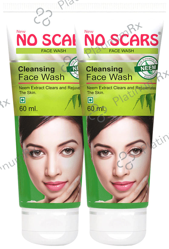 NO Scars Cleansing Face Wash with Eminence of Neem Extract 2 Tubes