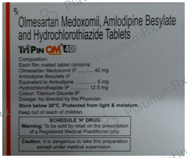 Tripin OM 40/12.5/5mg Tablet 10s