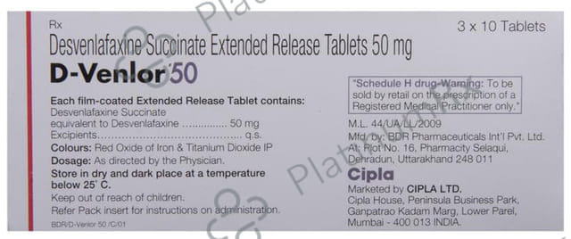 D Venlor 50mg Tablet 10s