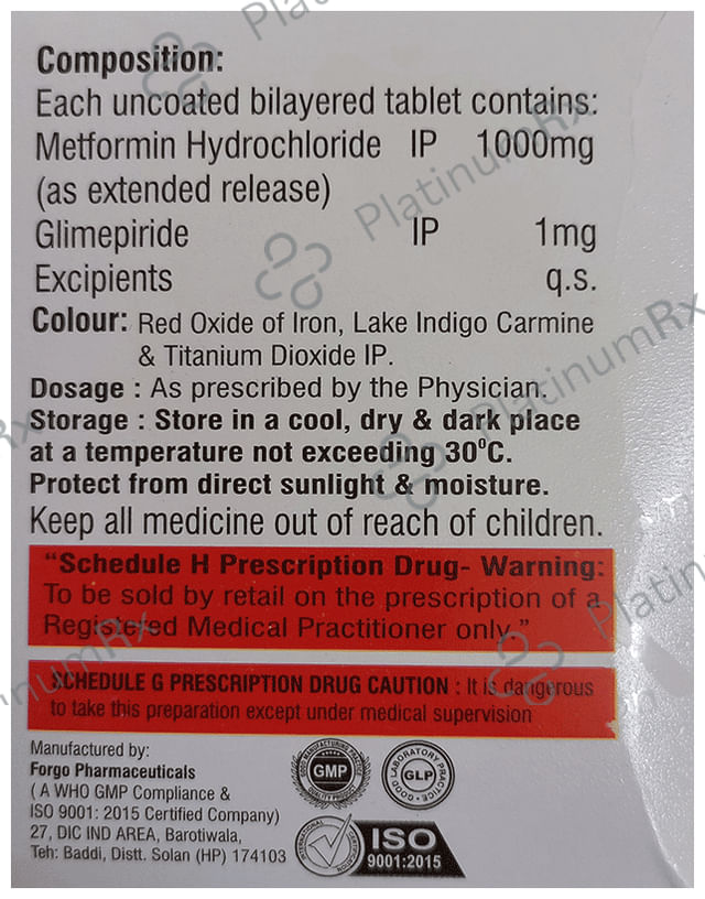 Abpride M Forte 1/1000mg Tablet SR 15s