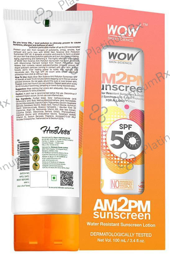 WOW Skin Science AM2PM Sunscreen SPF 50 Lotion 100ml
