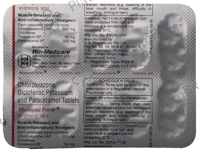 Myospaz Forte 500/50/325mg Tablet 10s