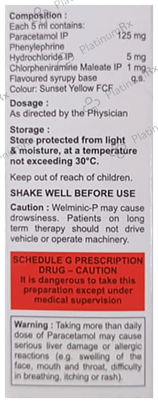Welminic-P 125mg Gluten Free Syrup