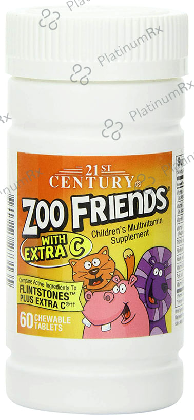 21st Century Zoo Friends with Extra C Children's Multivitamin Chewable Tablet 60s