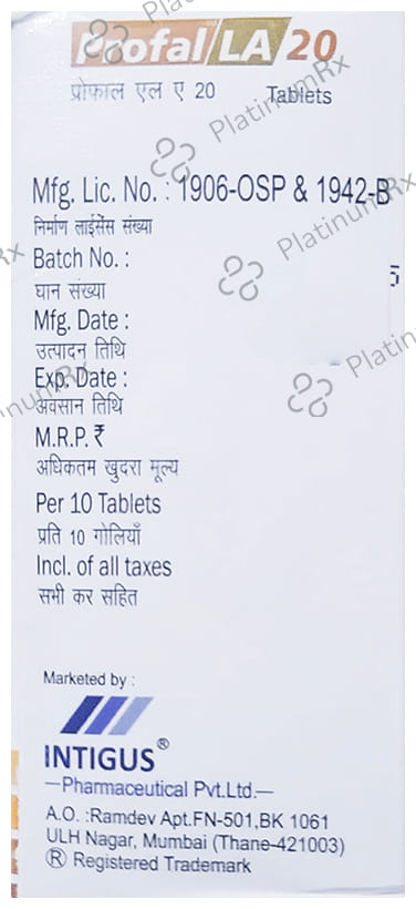 Profal LA 20 Tablet