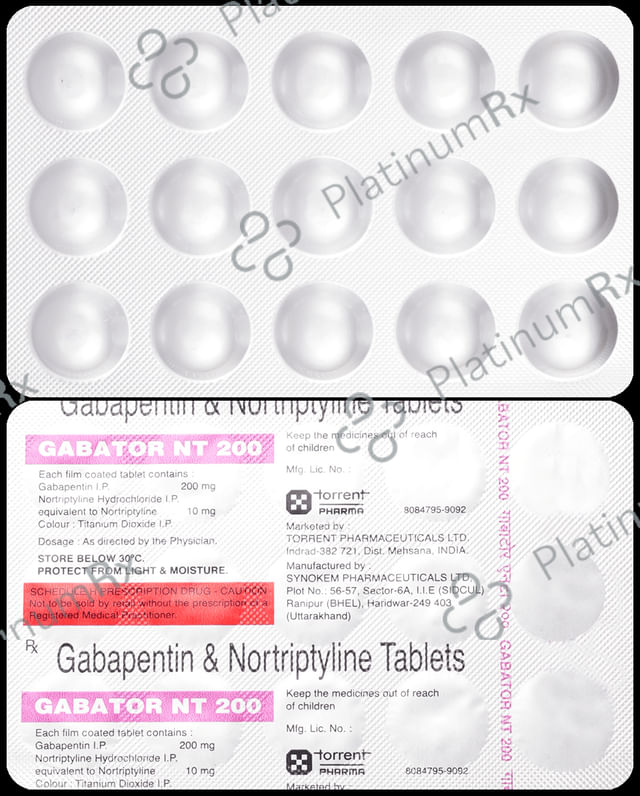 Gabator NT 200/10mg Tablet 15s