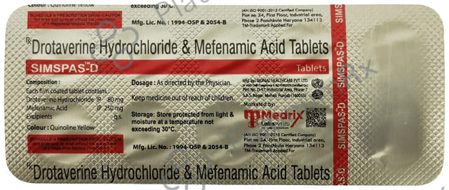 Simspas D 80mg/250mg Tablet