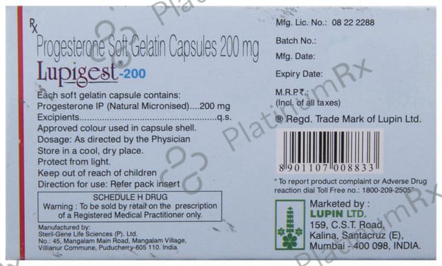 Lupigest 200mg Capsule 10s