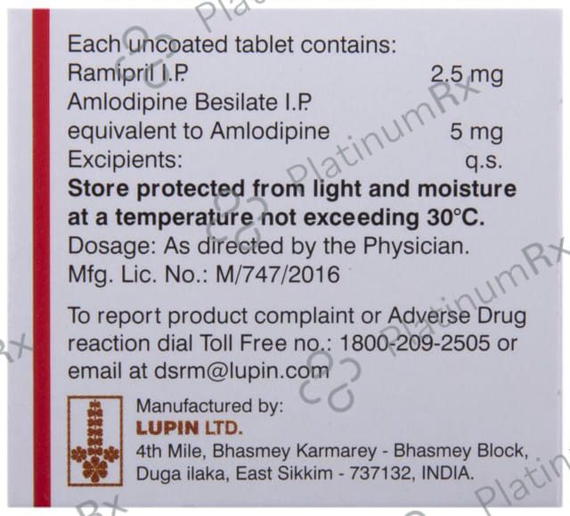 Ramistar A 2.5/5mg Tablet 10s