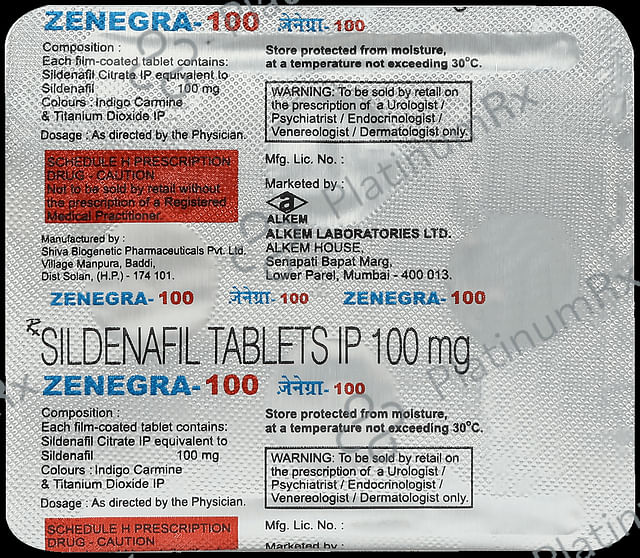 Zenegra 100mg Tablet 4s
