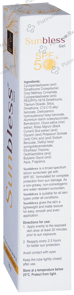 Sunbless Silicon Sunscreen SPF 50+ Gel 30gm