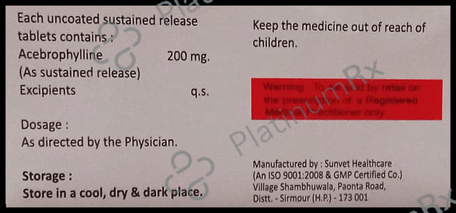 Acemed 200mg Tablet SR 10s Mednich Pharmaceuticals