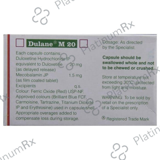 Dulane M 20mg/1500mcg Capsule DR 10s