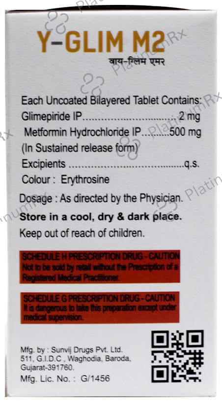 Y Glim M 2mg/500mg Tablet SR